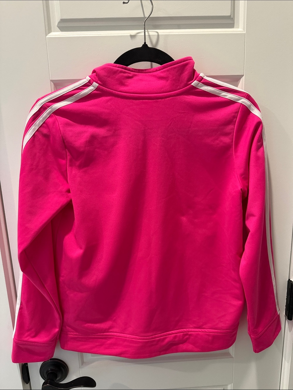 adidas Bright Pink Track Jacket with White Stripes - Picture 8 of 9